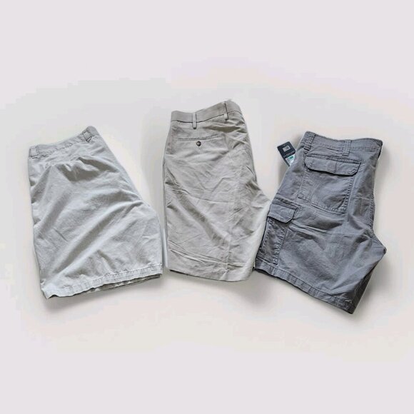 Shorts Mens W 40 Lot of 3 Beige Gray Pockets Chino Cargo Golf Outdoor Athleisure - Picture 16 of 16